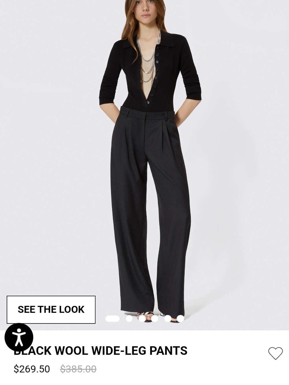 The Kooples Black Wide-Leg Wool Trousers